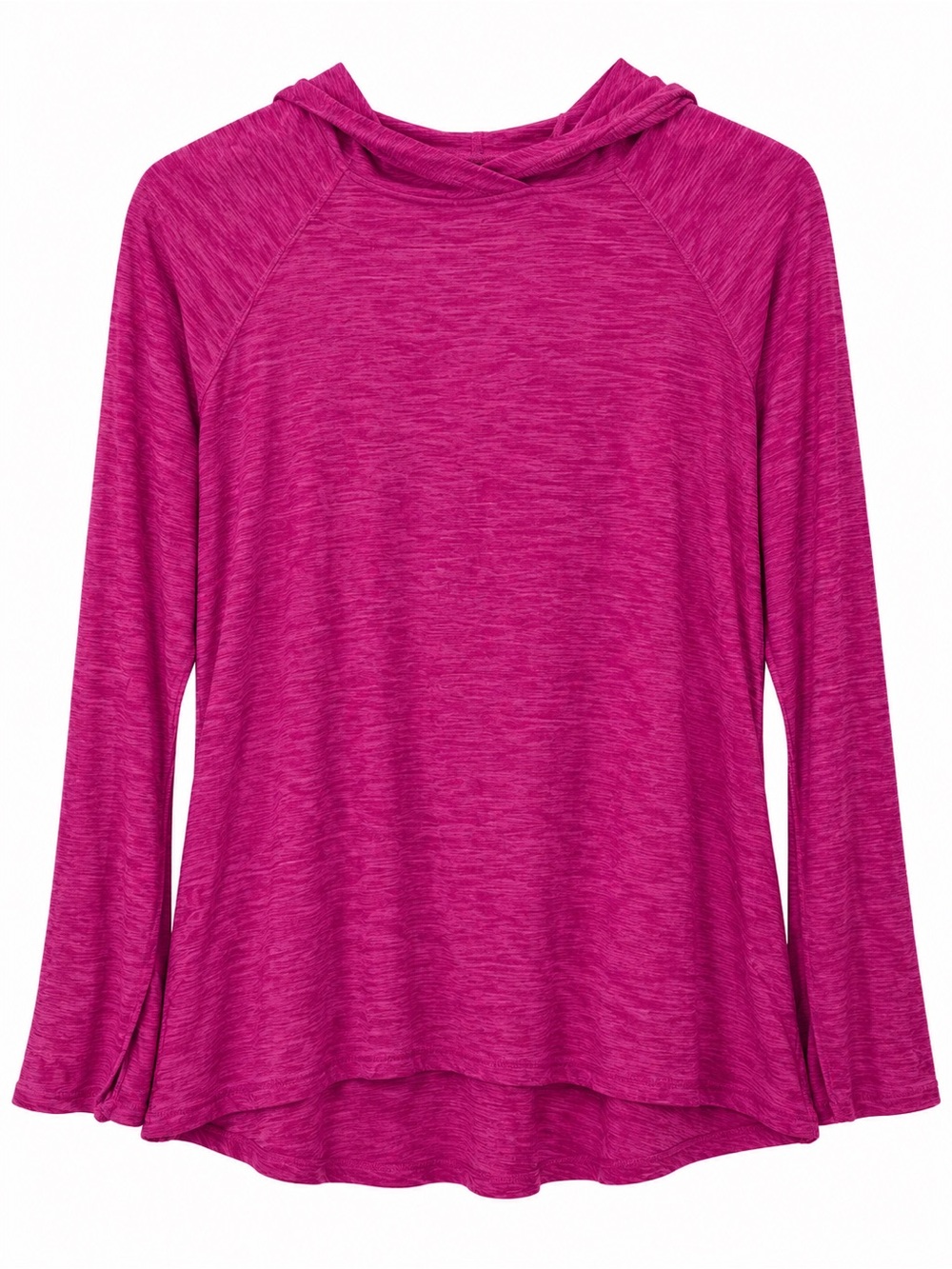 Danskin Now Women's Lightweight Hooded Long-Sleeve Top - Fuchsia Heather
